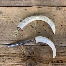 #21803 P | Carved Warthog Tusk Bottle And Letter Opener For Sale