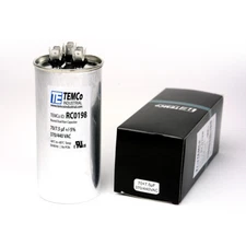 TEMCo 70/7.5 MFD uF Dual Run Capacitor 370 440 vac Volts AC Motor HVAC 70+7.5