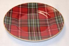 222 FIFTH WEXFORD RED TARTAN PLAID CHRISTMAS HOLIDAY SALAD PLATES(s) - NEW - S/4