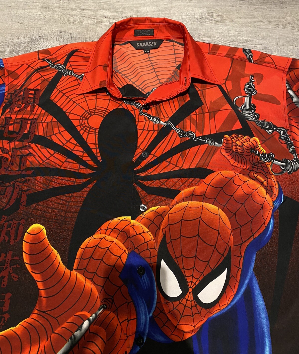 Vintage 2001 Marvel Changes Spiderman Button Up S… - image 3