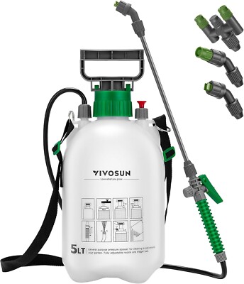 VIVOSUN 5L Pump Pressure Sprayer,Pressurized Lawn & Garden Water Spray Bottle