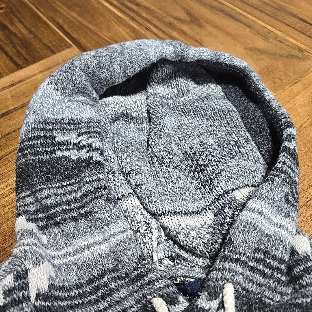 American Eagle Knit Hoodie Pullover Gray Black Southwest Pattern Womens Medium image 10