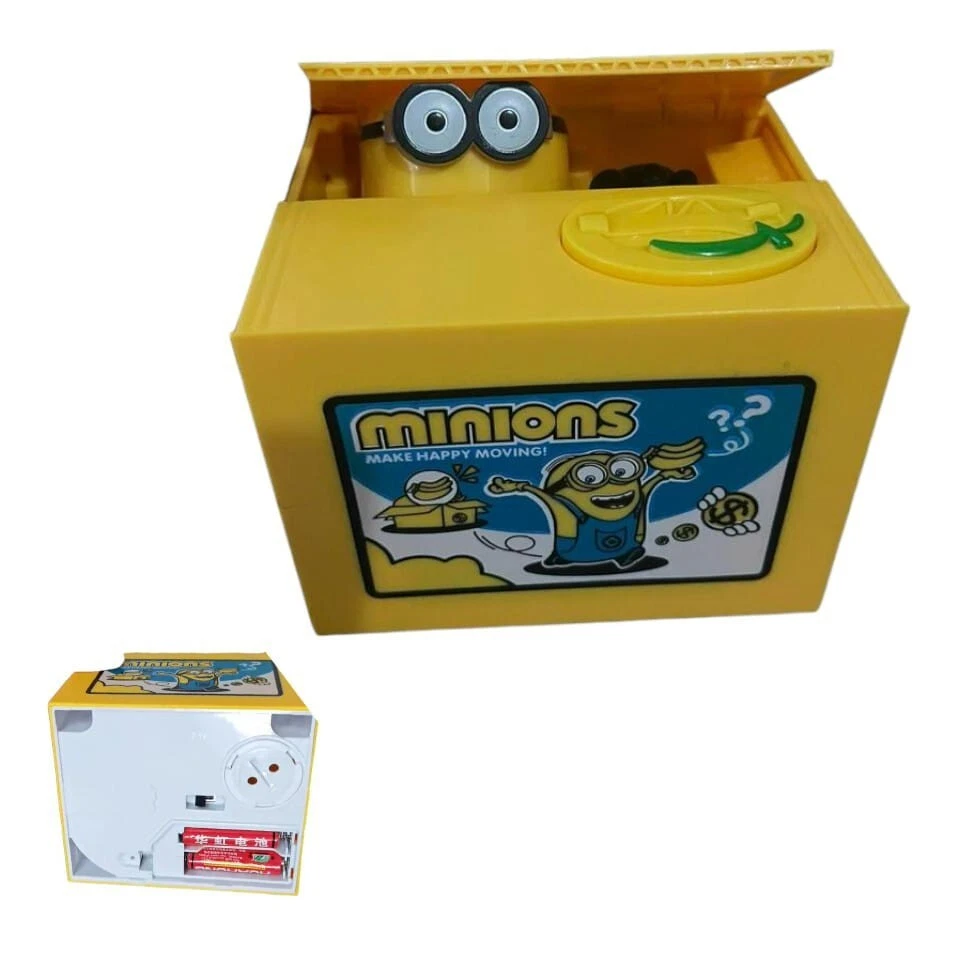 Minions piggy bank automatic money coin steal electronic box plastic doll Gift - Image 4 of 4