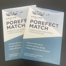 Lot Of 2 Pks Spa Life Porefect Match Hydrocolloid Nose Strips  Pimple Patches