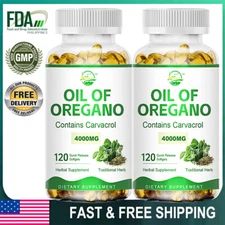 Oregano Oil 4000mg 240 Softgels Capsules Pills Contains Carvacrol Immue Support