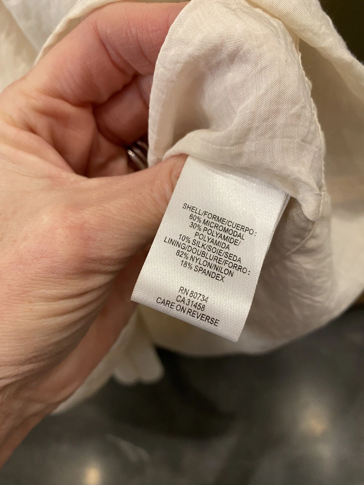 OFF WHITE Abito donna BCBG Maxazria Rnway bianco sporco taglia 8 senza maniche scollo a scoop