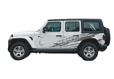 #ad Graphic Mud Splash Car Side Sticker For Jeep Wrangler 4 Door 4X4 Off Road Decals $83.99