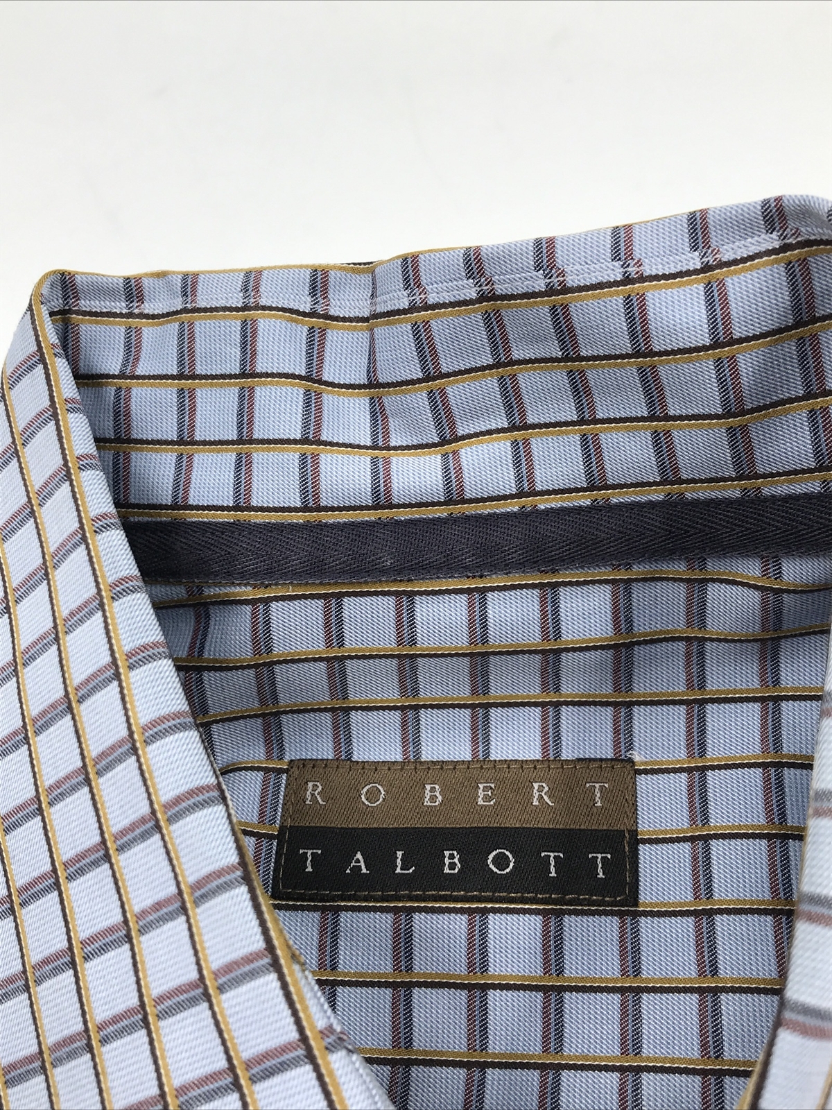 Robert Talbott Button Up Blue Windowpane Long Sle… - image 4
