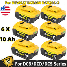 8 Pack 10Ah Battery for Dewalt 20V Max - DCB206 DCB205 DCB204, LED Indicator