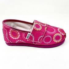 Toms Classics Circles Glitter Tiny Toddler Slip On Casual Canvas Flat Shoes
