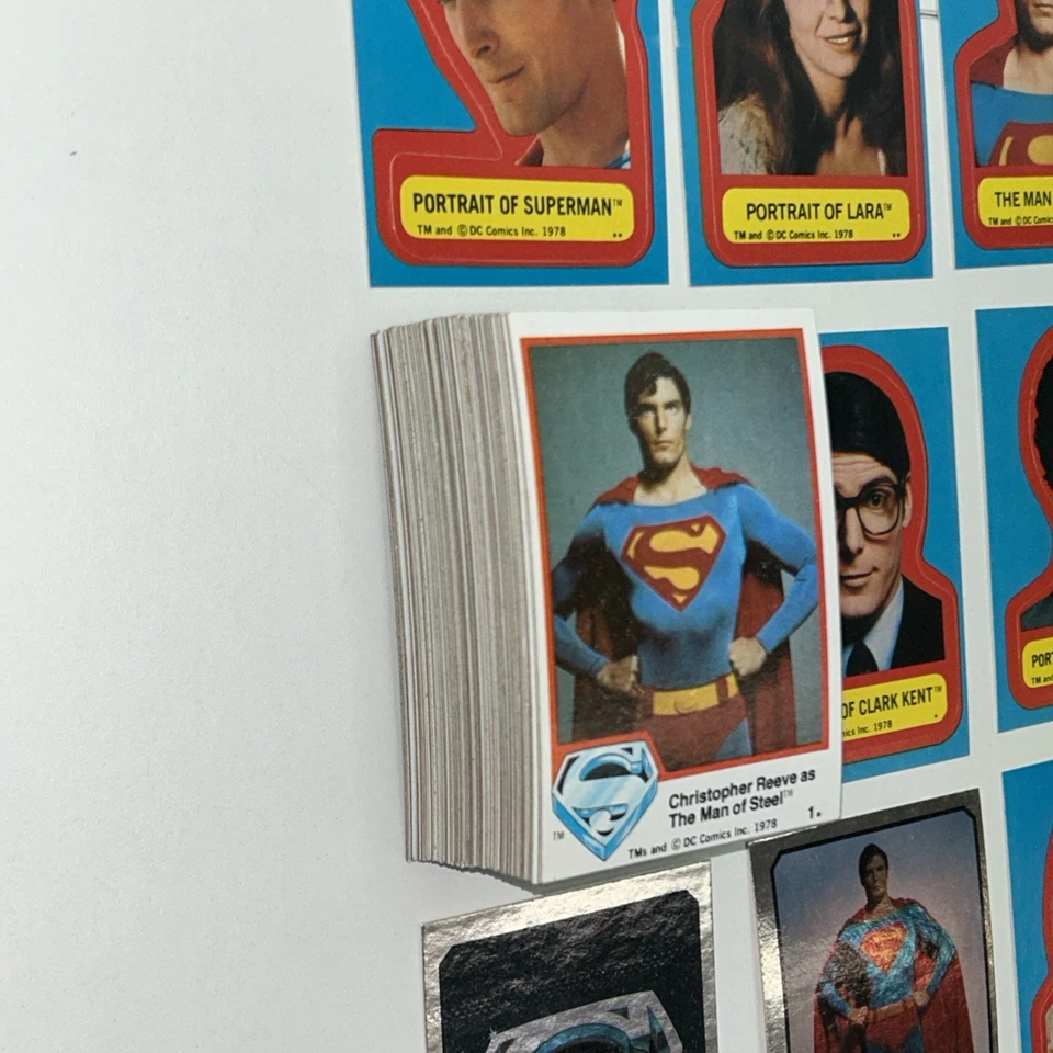 1978 Topps Superman La Película: Serie 1 Juego Completo de 77 Cartas + Pegatinas y Plata Foto 4 de 4