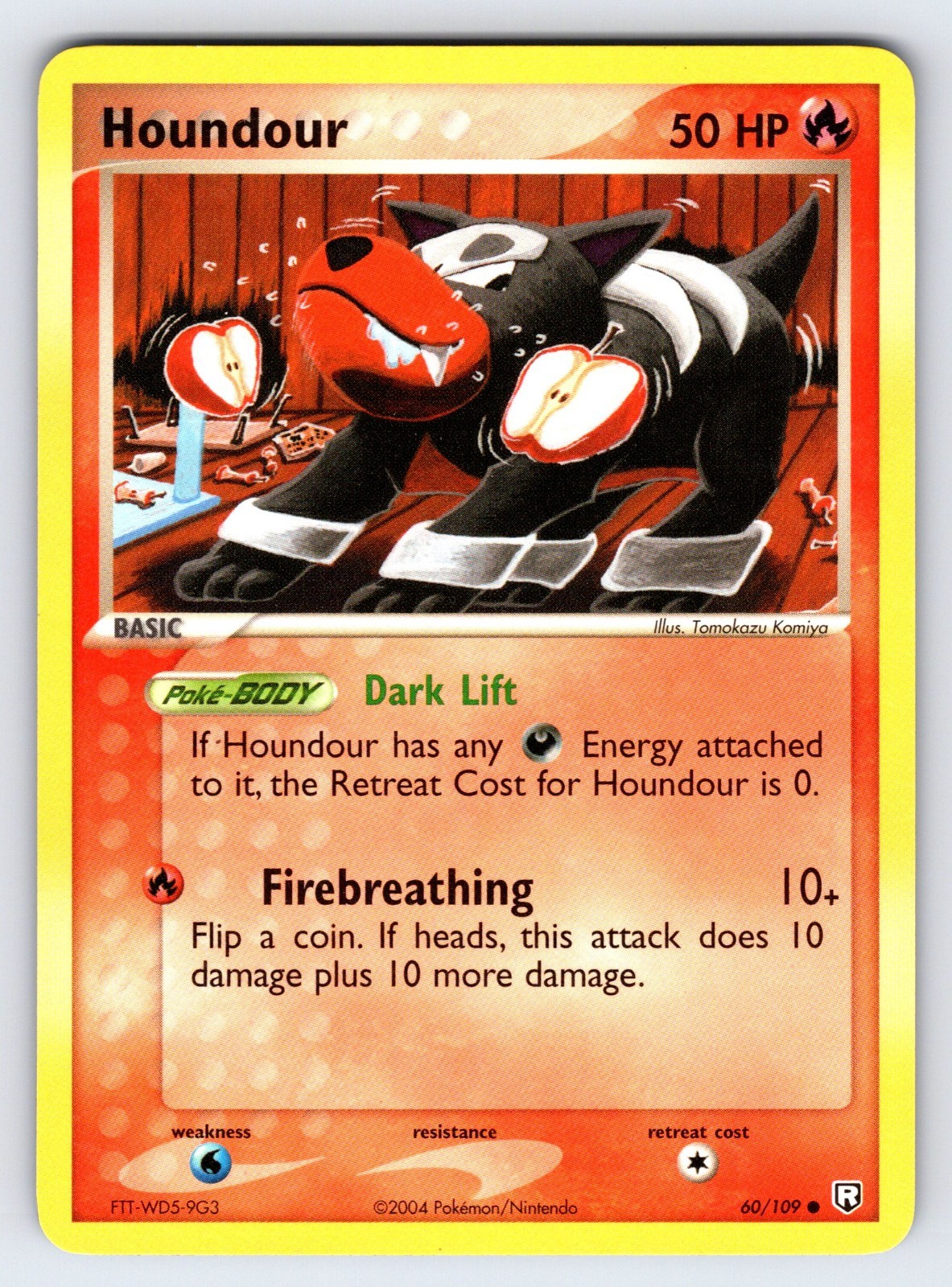 Houndour 60/109 2004 EX Team Rocket Returns Pokemon Card TCG Komiya Art - Nm/Vlp