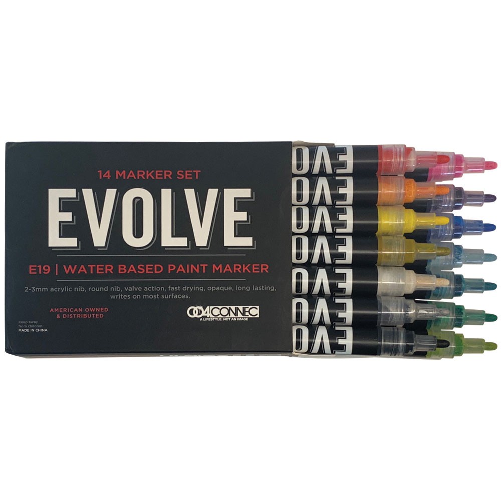 EVOLVE E19 Water Based Paint Marker Set of 14