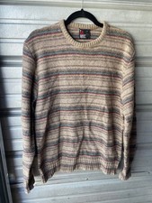 Vintage Robert Bruce Wool Blend Striped Sweater Men's Size Large Made In The USA