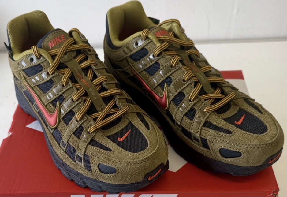 Nike P-6000 PRM GS Olive Flak Picante Red Black UK 5 New Full Box Rare image 7