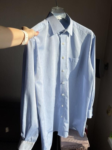 Men ETERNA Shirt Navy Cotton 46 / 3XL / 54