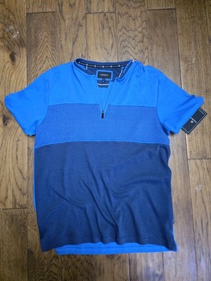 Abstract One Short Sleeve Shirt Blue Men's Sz Large