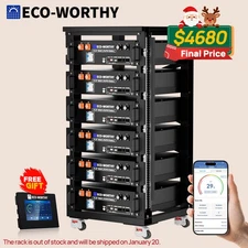 ECO-WORTHY 6Pack 48V 100AH Server Rack LiFePO4 Lithium Battery UL1973 & UL9540A