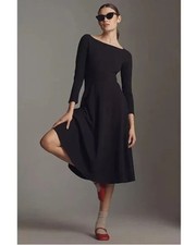 Reformation Wiley Long Sleeve Cotton Jersey Dress in Black, Small, $198