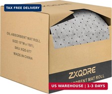 Oil Absorbent Pads Roll, 6 oz Oil Absorbent Mat 15" x 150' 1 Roll  Oil and Wate