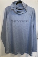 Spyder Swim Rash Guard Men's Blue Hoodie Swim Shirt UPF 30 Size XL