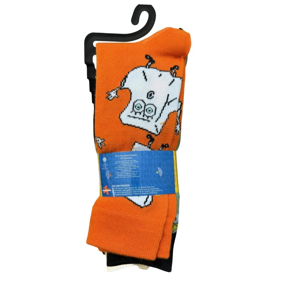 Bob Esponja Unisex 6 Pack de Calcetines Crew en Surtidos Colores y Diseños 6-12 NUEVO Foto 4 de 4