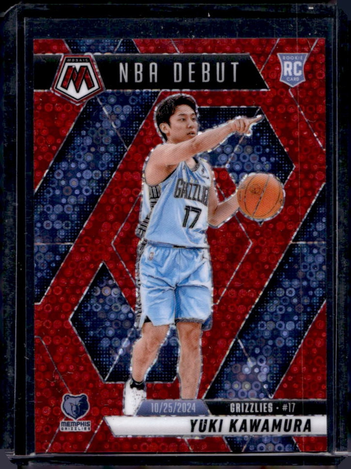 2024-25 Mosaic Yuki Kawamura RC Fast Break Red NBA Debut #99/99 Grizzlies