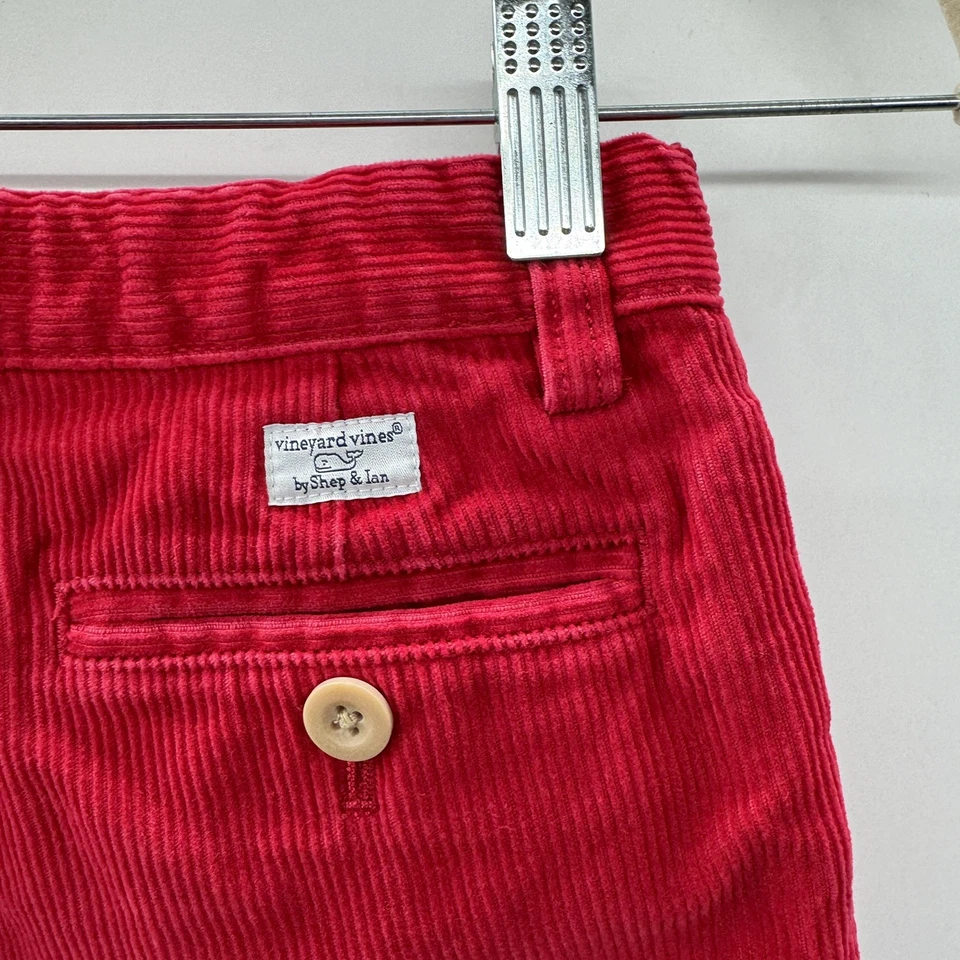 Pantalones de vestir de pana Vineyard Vines para niños talla 7 clásicos rojos algodón vacaciones invierno Foto 4 de 4