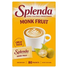 Splenda Monk Fruit, All Natural Zero Calorie Sweetener, 5.6 oz (80 Packets) fast
