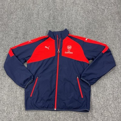 Arsenal Jacket Mens Large Blue Red Soccer Football Puma Full Zip Training