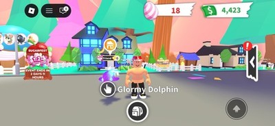 Adopt Me! Glormy Dolphin Neon Fly Ride Rare Virtual Pet In-Game Item