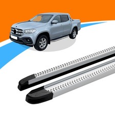 Trittbretter passend für Mercedes X Klasse ab Baujahr 09/2017 MAJA Silber mit AB