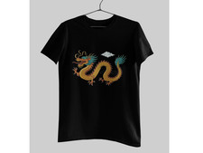 Chinese Dragon T-Shirt  Horizontal Oriental Dragon Graphic Tee Unisex