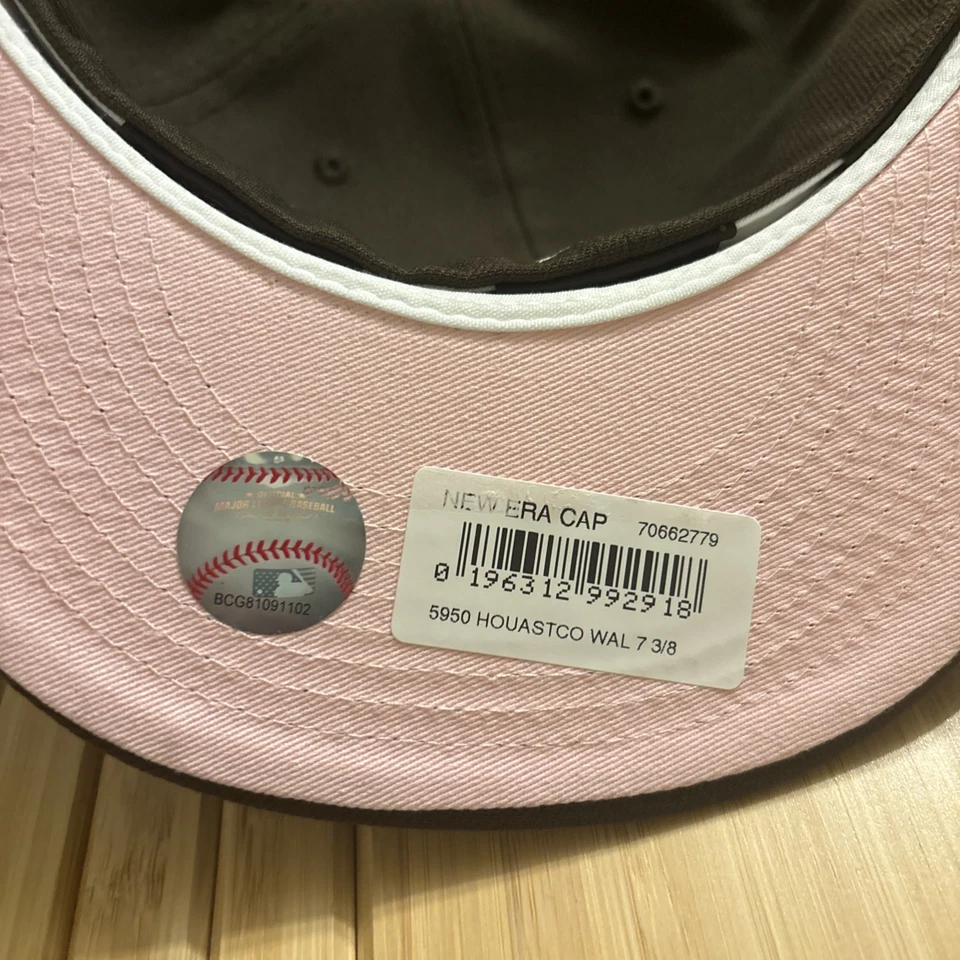 Exclusivo sombrero ajustado parche 45 UV rosa moca de los Houston Astros Travis Scott 73/8 Foto 4 de 4