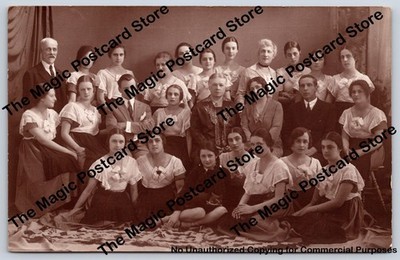 Young Serbian Women Class Graduation RPPC Photo Vukov NOVI BECEJ Serbia 1927