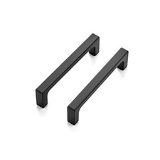 3 Pack Solid 33/4 Inch Kitchen Square Cabinet Handles Matte Black Pulls