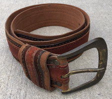 Vintage Leather 70's BELT Men's size 34 Hippie
