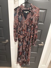 Banana Republic x Olivia Palermo  High Low Paisley Silk Dress Size S