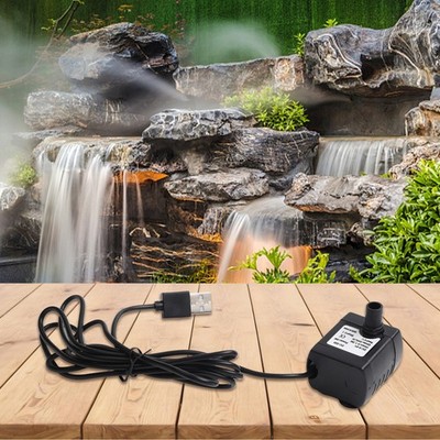 3W USB Tauchpumpe 5V6V DC 500LH Durchfluss für Brunnen Aquarium Steingarten Gar
