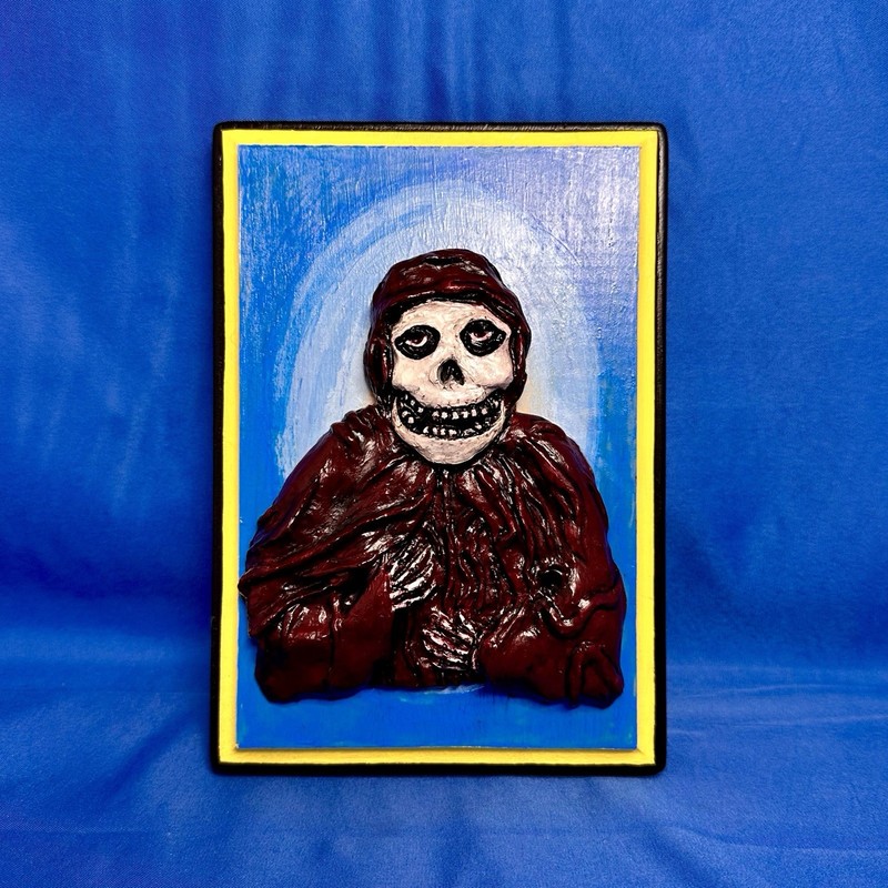 Resin On Wood Crimson Ghost Wall Plaque Crimson Ghost Misfits Fan Art 5”x7”