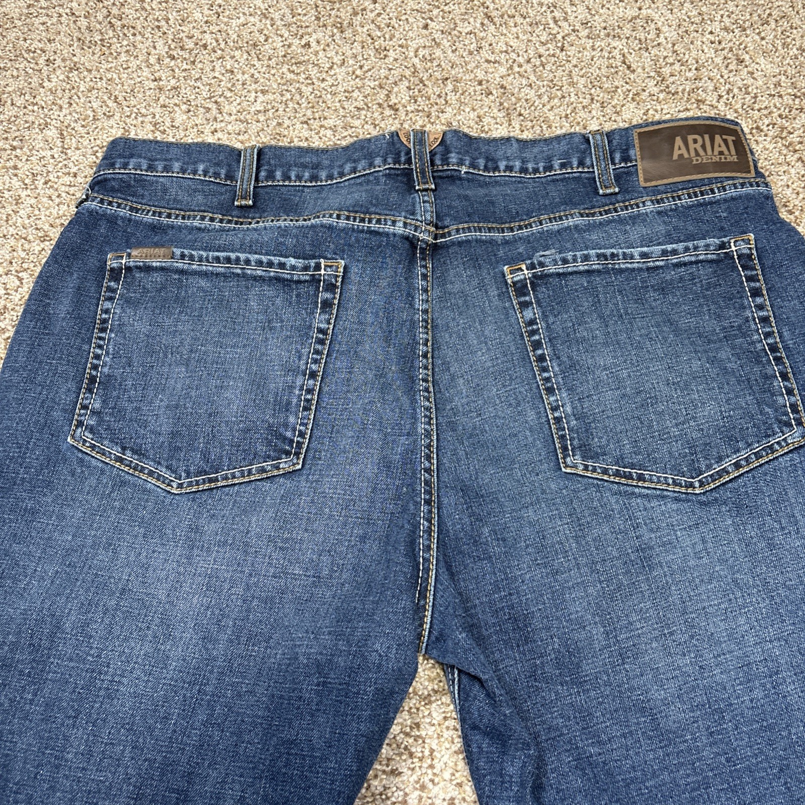 Ariat Denim M5 Jeans Straight Fit Straight Leg Mens 40x32 Heath Wash Fits 39x31 - View 16