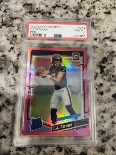 2023 Panini Donruss Optic Rated Rookie C.J. Stroud #244 PINK RC PSA 10 Texans