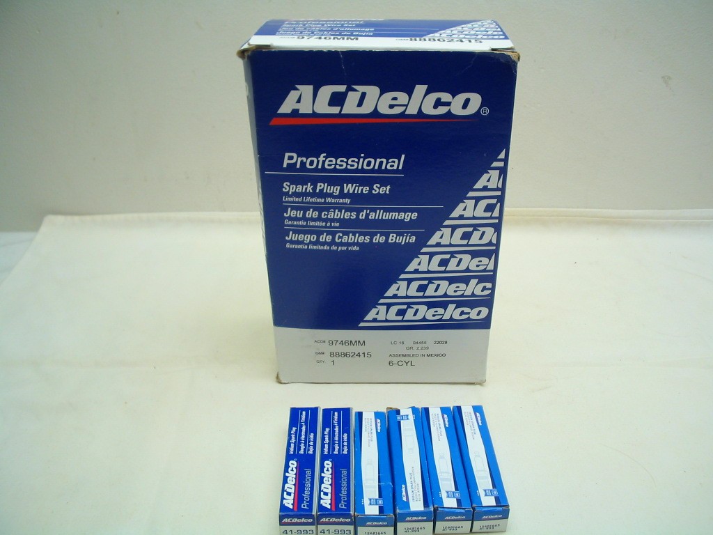 AC Delco 6 Iridium Spark Plugs 41-993  Wire Set 9746MM - 4.3L V6 99-07