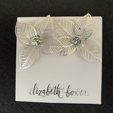 NEW Silver Floral Earrings by Elizabeth Bower Clip On Earrings