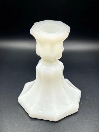 Vintage White Milk Glass Candle Holder
