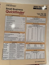 2022 Thomson Reuters Checkpoint Small Business Quickfinder Handbook