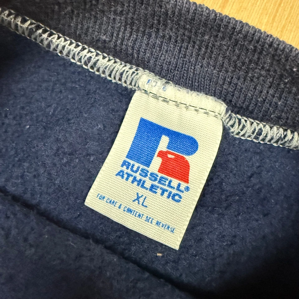 Винтажный 80-х Russell Athletic Sweathisrt выцветший темно-синий XL Diligaf Christie Lake - Изображение 2 из 4