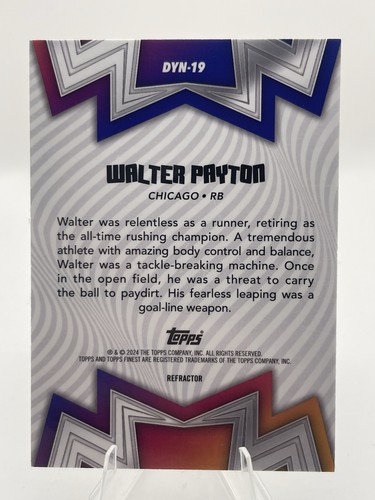 WALTER PAYTON 2024 TOPPS FINEST DYNAMOS #DYN-19 CHICAGO BEARS - Picture 6 of 6
