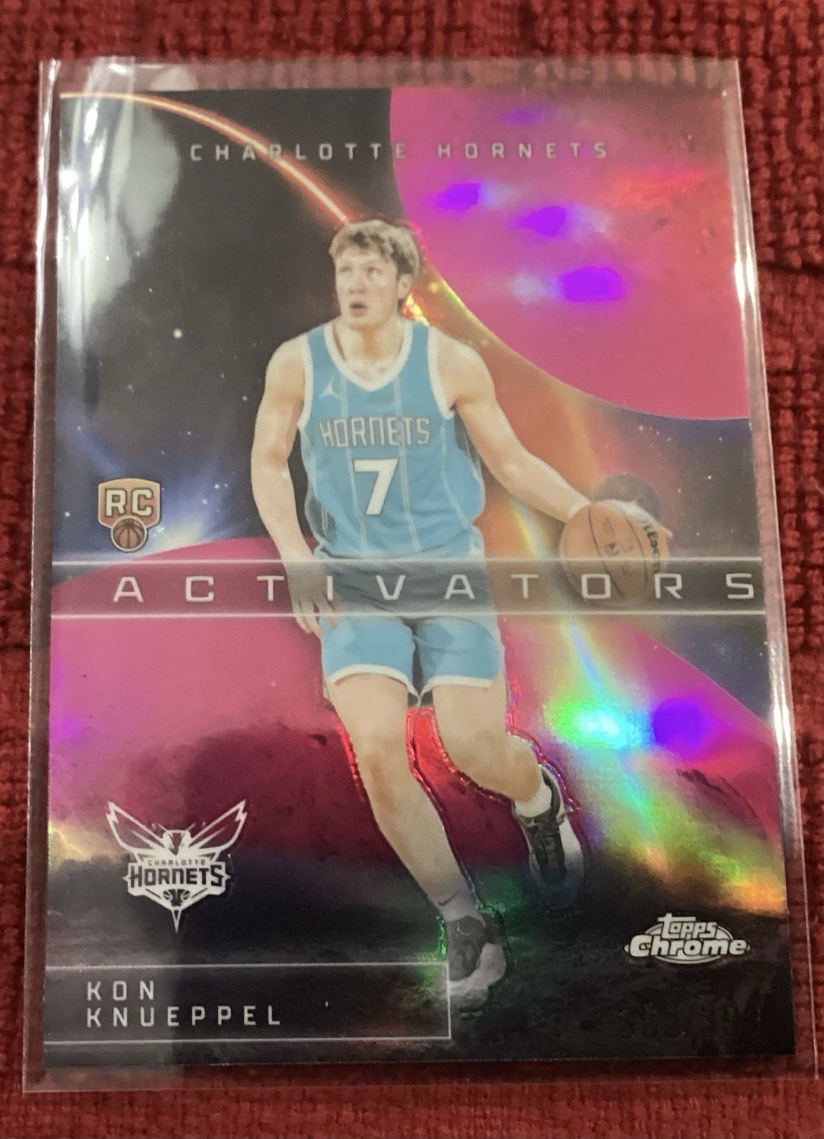 2025-26 Topps Chrome #AC-14 Kon Knueppel Magenta Activators RC #355/399 Hornets