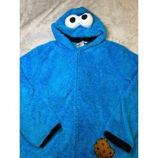 Sesame Street Cookie Monster Union Suit Unisex 2XL/3XL Blue Fleece one piece